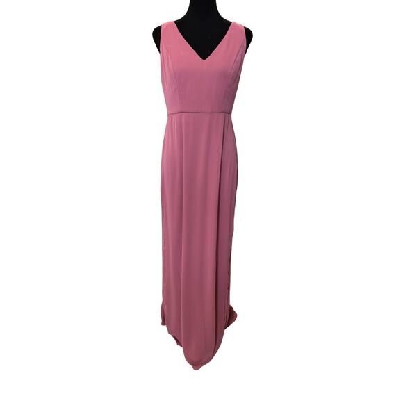 New ~ SOCIAL BRIDESMAIDS ~ Sleeveless Tie Back Chiffon Trumpet Gown Size 8 - Picture 3 of 9